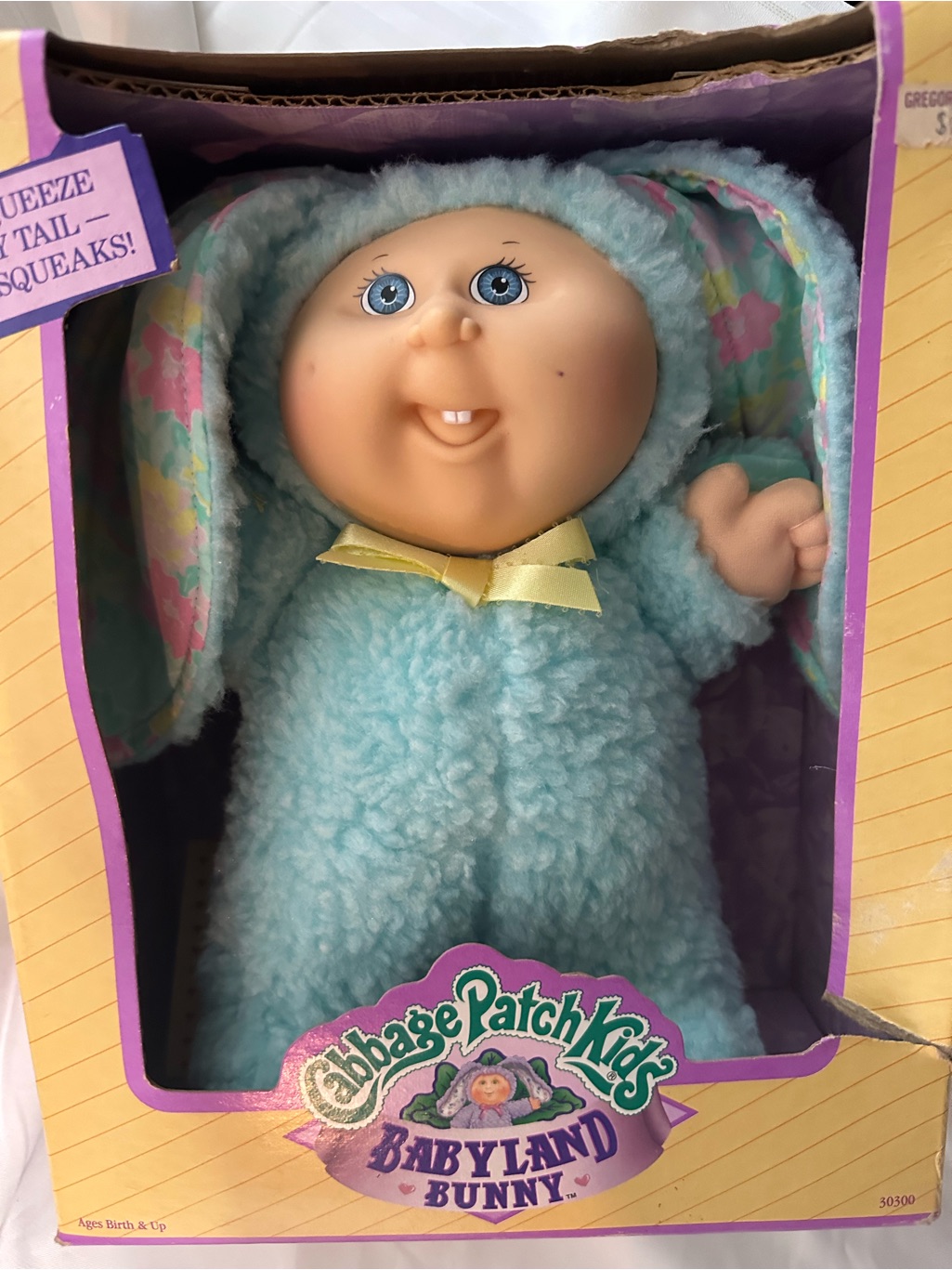 Vintage 1990 Cabbage Patch Kids Babyland Bunny By Hasboro New In Box